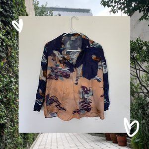 ASOS Crane-Patterned Button Down Top